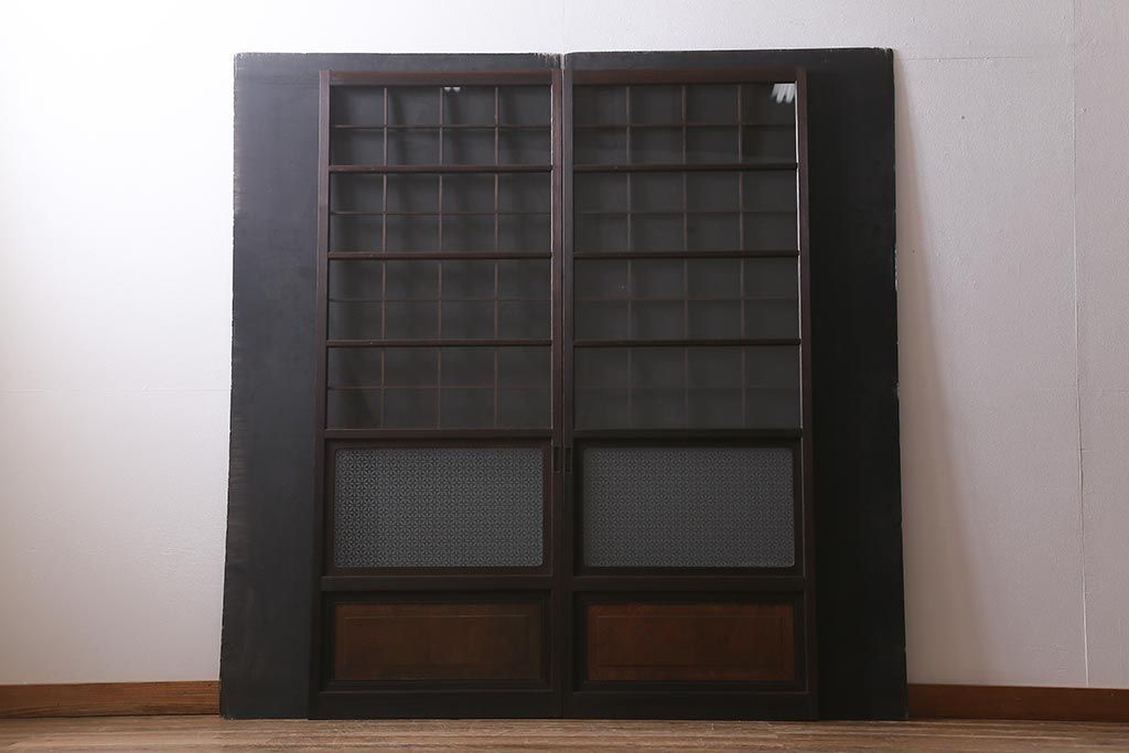 ガラス戸2枚セット アンティーク 建具 R-041269