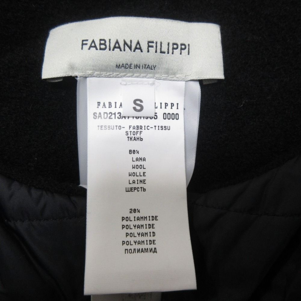 美品 FABIANA FILIPPI ファビアナフィリッピ モニーレ フリンジ コンビニット ロングベスト ジレ SAD213A715 Sサイズ ブラック レディース 古着 中古 美品 FABIANA FILIPPI ファビアナフィリッピ モニーレ フリンジ