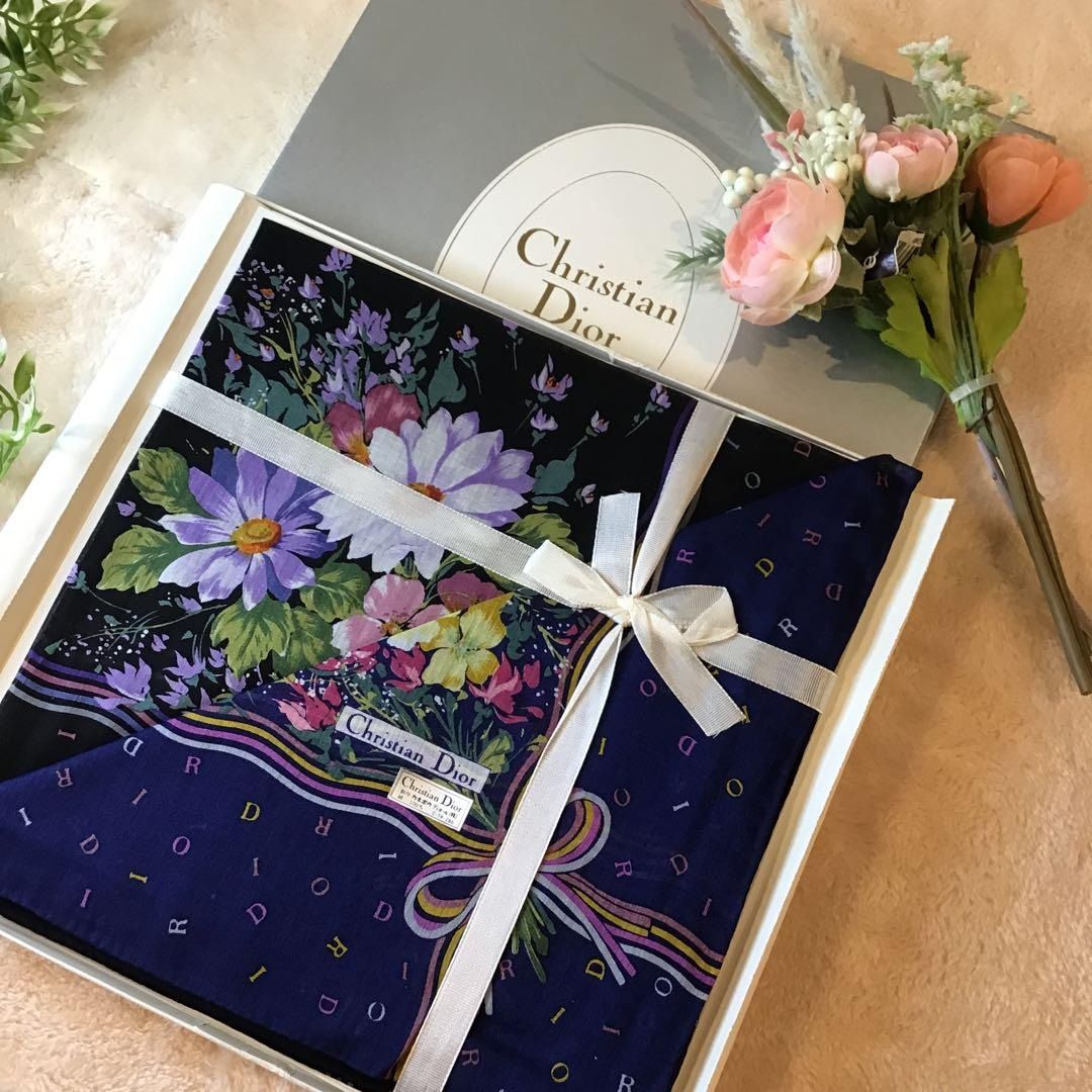 Christian Dior ディオール スカーフ ミッツァ 花柄 箱付き Dior