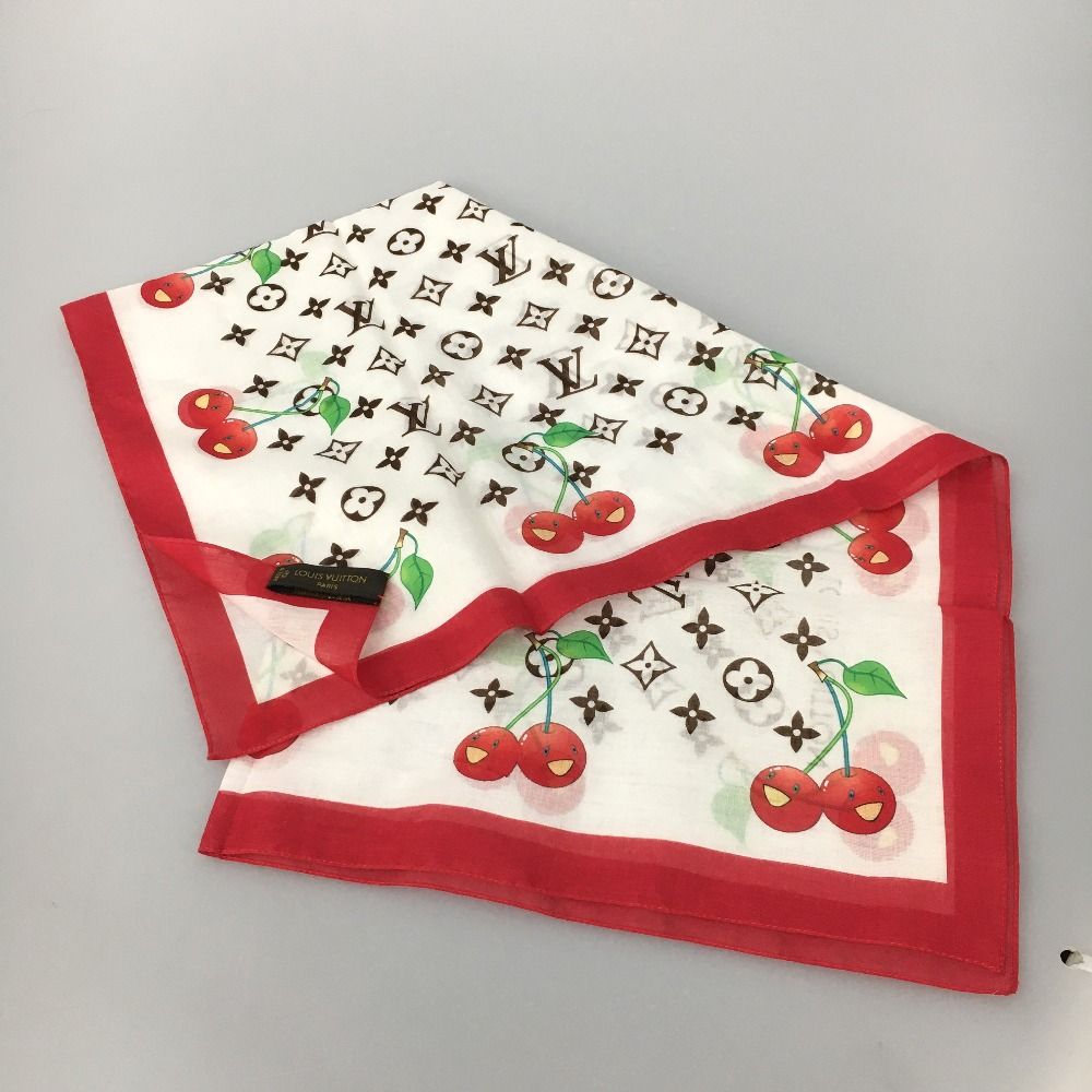 ルイヴィトン】チェリー柄コットンスカーフ LOUIS VUITTON ✖️村上隆