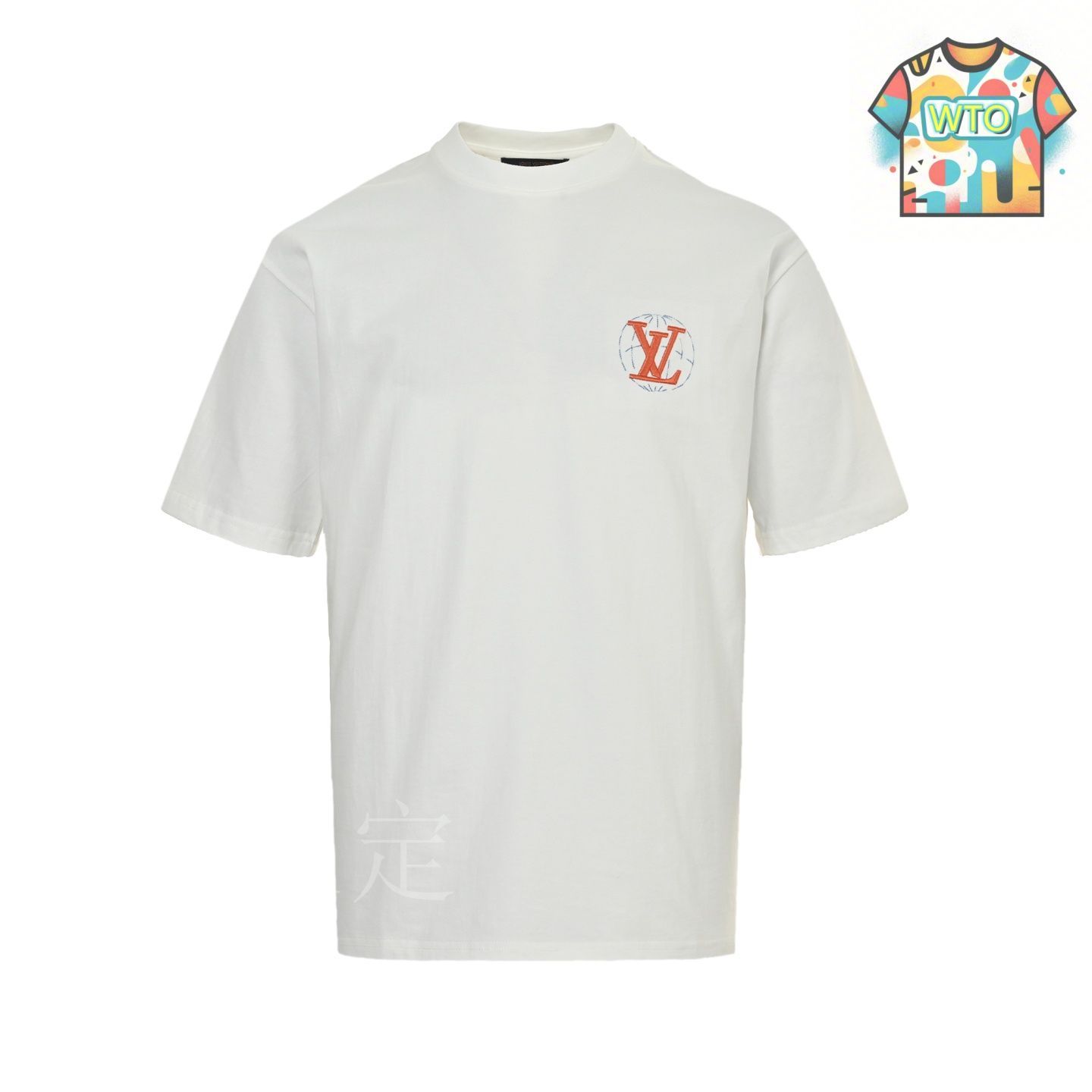 【25SS/ダミエモチーフ★】Louis Vuitton Tシャツ パッチ付き ショートスリーブコットンダミエクルーネックウィズストラスLV