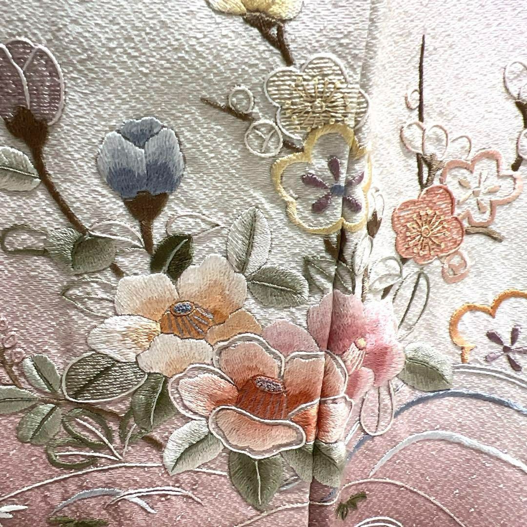 付け下げ　刺繍　菊　橘　七宝　蛇籠　亀甲　着物　094a d 付け下げ 刺繍 菊 橘 七宝 蛇籠 亀甲 着物 094a d - メルカリ