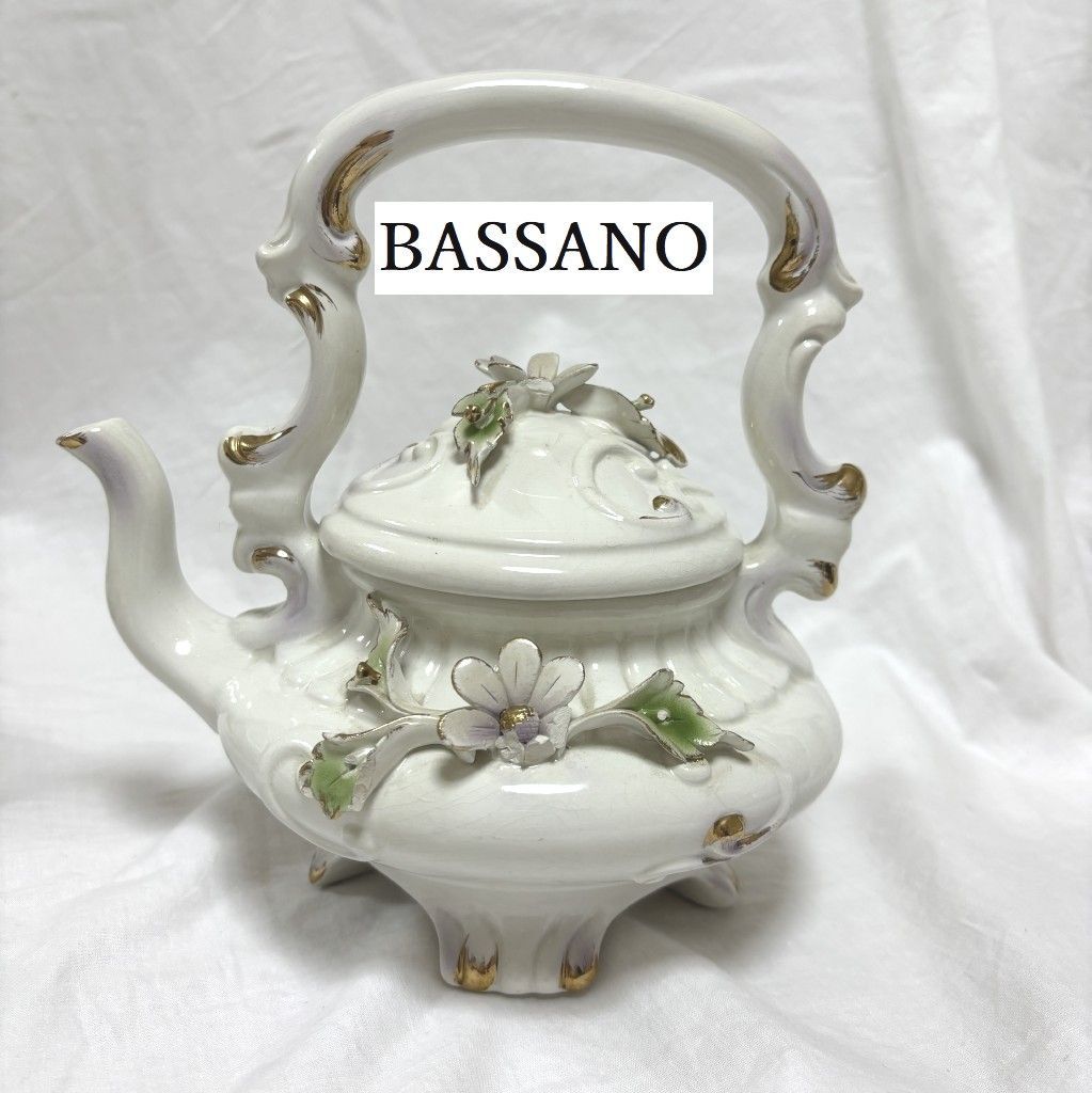 BASSANO イタリア アンティーク 陶器製 ティーポット