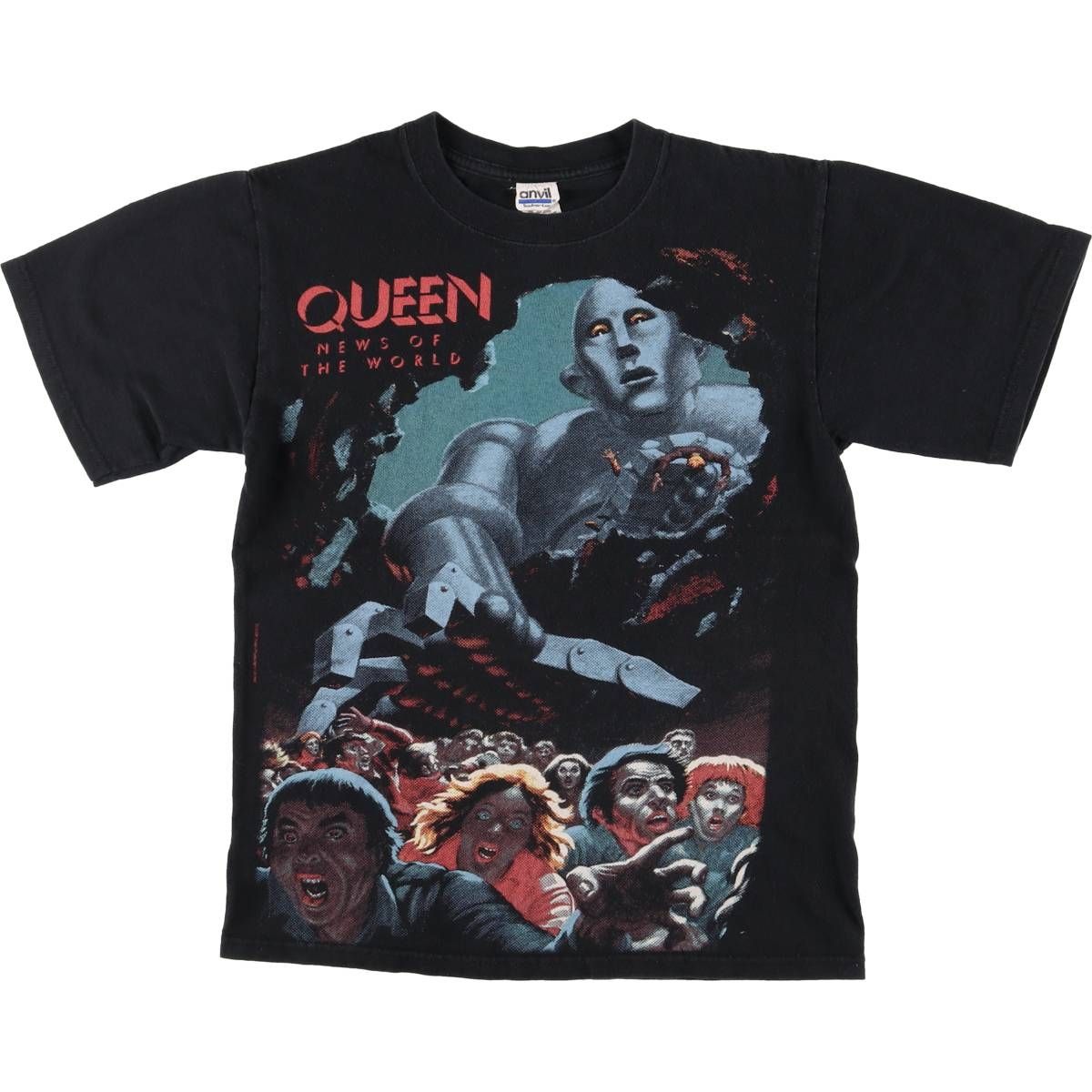 古着 00年代 アンビル Anvil QUEEN クイーン 大判プリント バンドTシャツ バンT メンズS相当|eaa547478