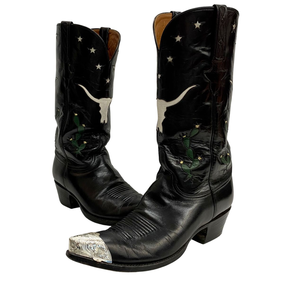 ルケーシー Lucchese Cactus Cowboy Long Horn USA製 メンズ靴 ブーツ 
