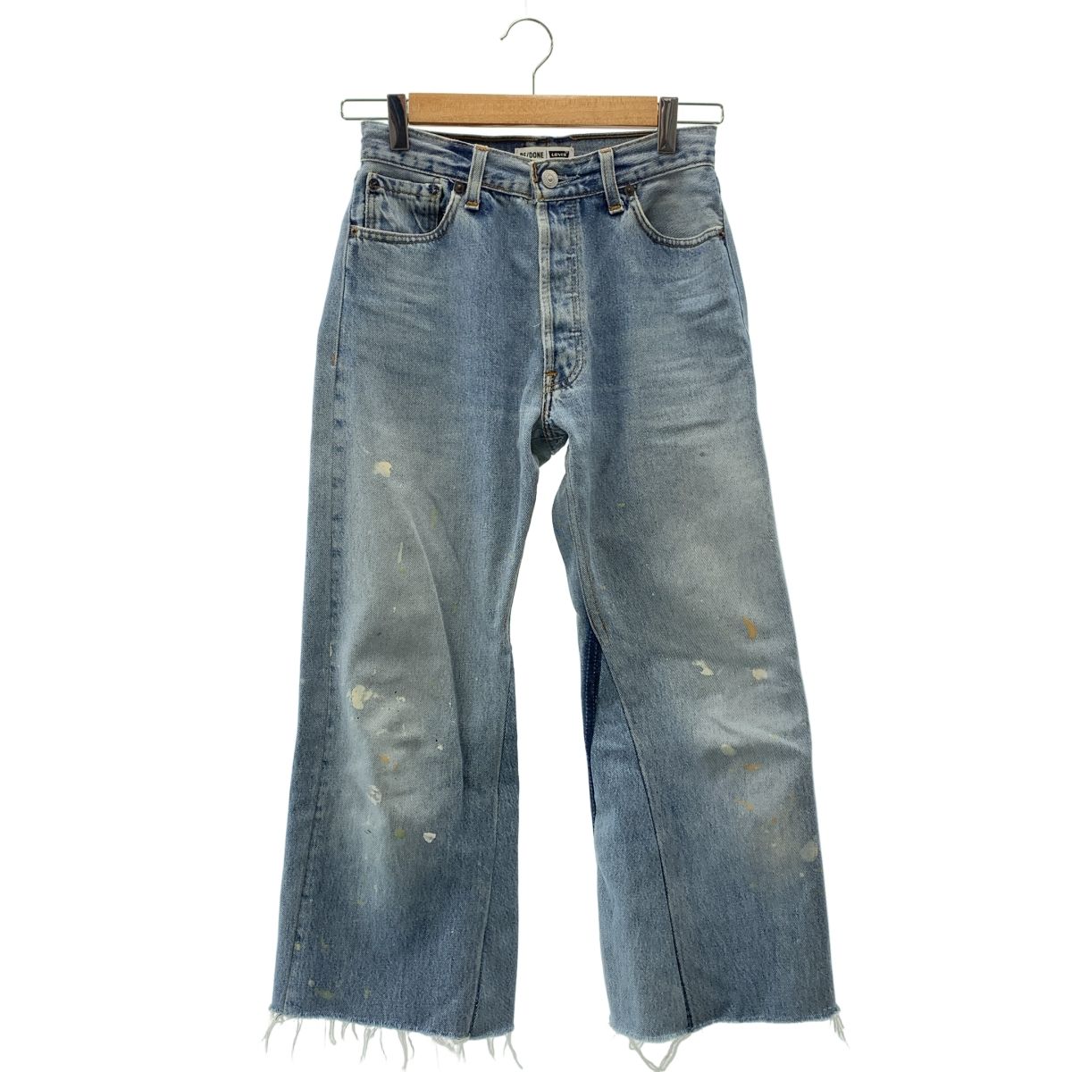 RE|DONE | リダン | ×Levi s | 501 再構築 ペイント カットオフ フ パンツ | 24 | インディゴ | レディース