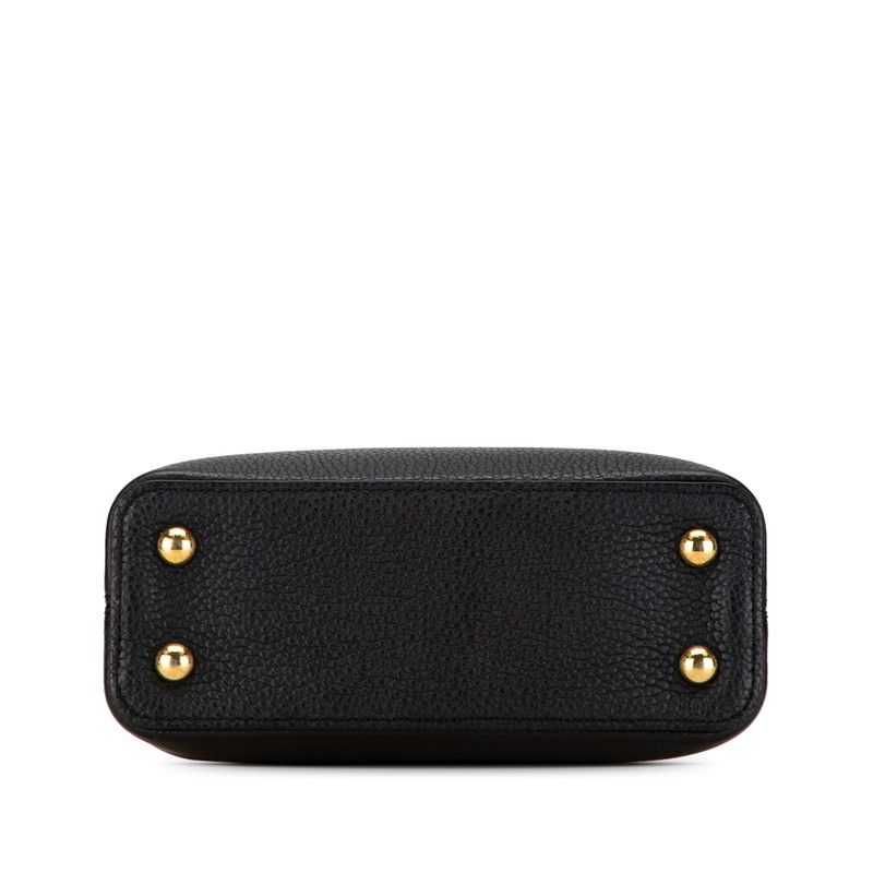 Louis Vuitton ブラック ハンドバッグ モノグラム・フラワー ルイ ヴィトン モノグラム フラワー カプシーヌ MINI