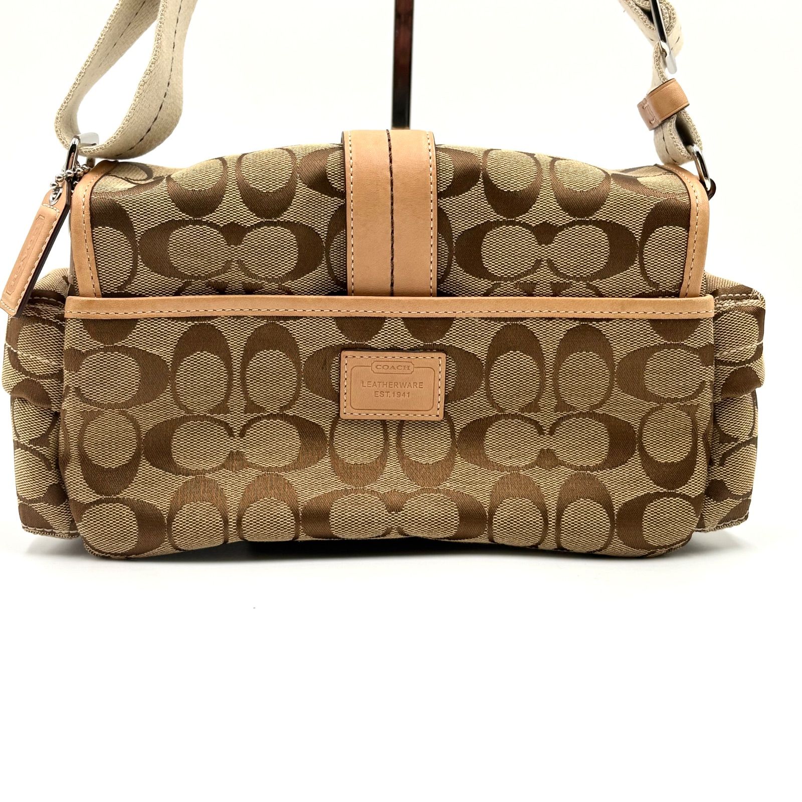 極美品○COACH コーチ ソーホー マルチポケット2way シグネチャー 6835  