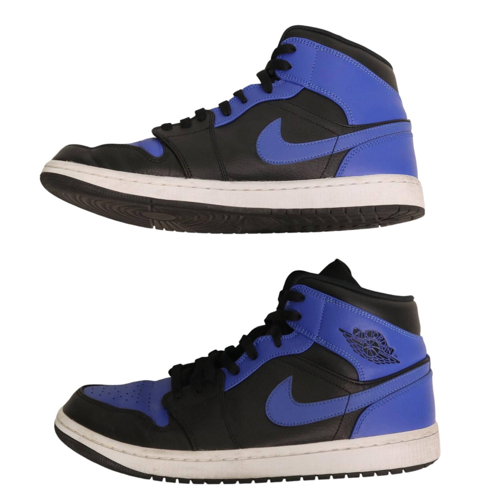 NIKE / AIR JORDAN 1 MID BLACK/HYPER ROYAL-WHITE ナイキ エア ジョーダン 1 ミッド ブラック ハイパー  ロイヤル ホワイト スニーカー 554724-077 表記サイズUS11 / 29cm 【2409】 - メルカリ