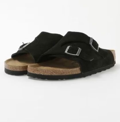BIRKENSTOCK ZURICH スエード ブラック Narrow 幅細 クロッグサンダル メンズ レディース ビルケンシュトック チューリッヒ サンダル 黒 レザー 夏 秋 冬対応 軽量 コンフォート 正規品 き ユニセックスモデル