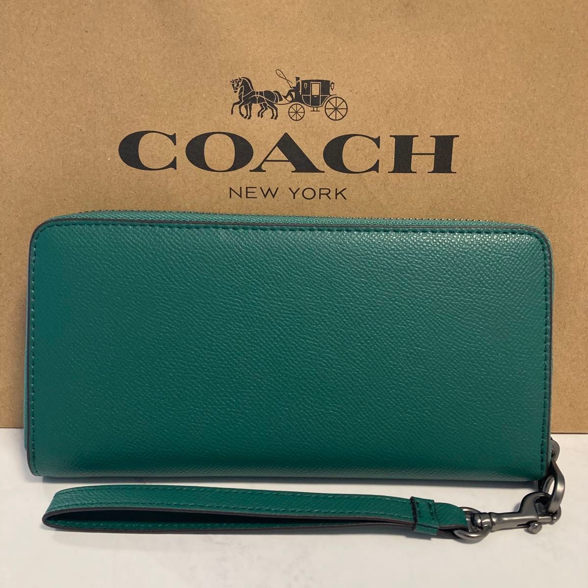 新品 COACH長財布 コーチ 長財布 レディース メンズ シンプル グリーン 緑 - メルカリ