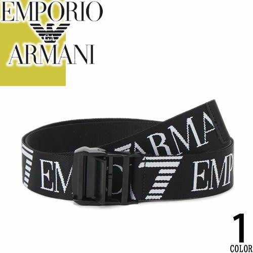 エンポリオ アルマーニ EMPORIO ARMANI EA7 ベルト メンズ 2024年春夏新作 フリーサイズ ロゴ 穴なし カジュアル ブランド 無段階 大きいサイズ 黒 ブラック LOGO BELT 245069 2F905