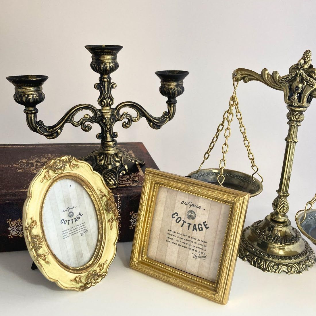 L キャンドルスタンド インテリアオブジェ 約巾19.5x8.5x高14cm