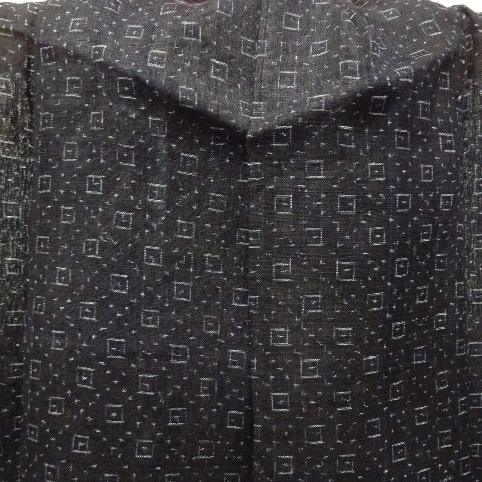 M4416☆ 着物淡雪 ☆ 男物宮古上布縦横絣アンティーク十字