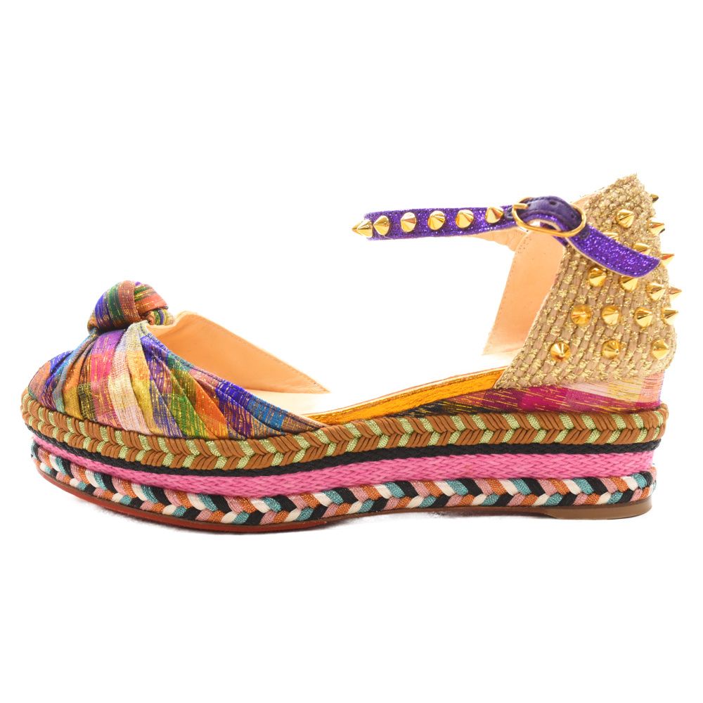 Christian Louboutin MADONICAスタッズウェッジサンダル Christian Louboutin MADONICAスタッズウェッジサンダル - メルカリ