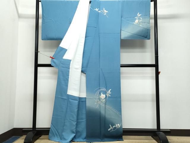 平和屋着物○訪問着 友禅 作家物 枝花文 暈し染め 正絹 逸品 未使用  