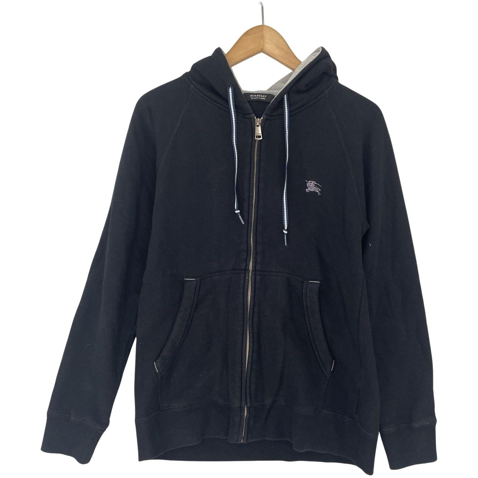 バーバリーブラックレーベル フード付きジップパーカー 2(M~L相当) BURBERRY BLACK LABEL バーバリーブラックレーベル ジップアップ