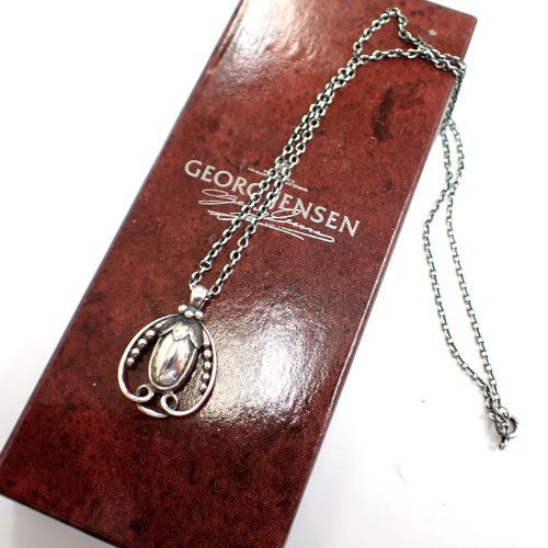 最安値★ ジョージジェンセン イヤーネックレス 1990 SV925 シルバー 北欧デンマーク1990'sGeorg JensenジョージジェンセンHeritage