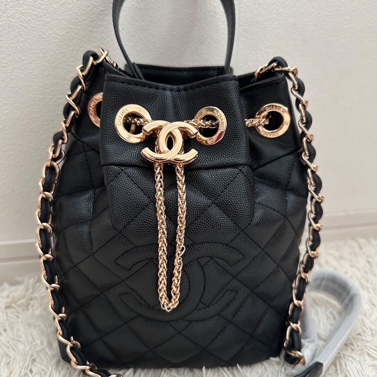CHANEL シャネル VIP 非売品 ショルダーバッグ 2way 巾着◆黒 CHANEL シャネル VIPノベルティ ショルダーバッグ 2way 巾着◇黒