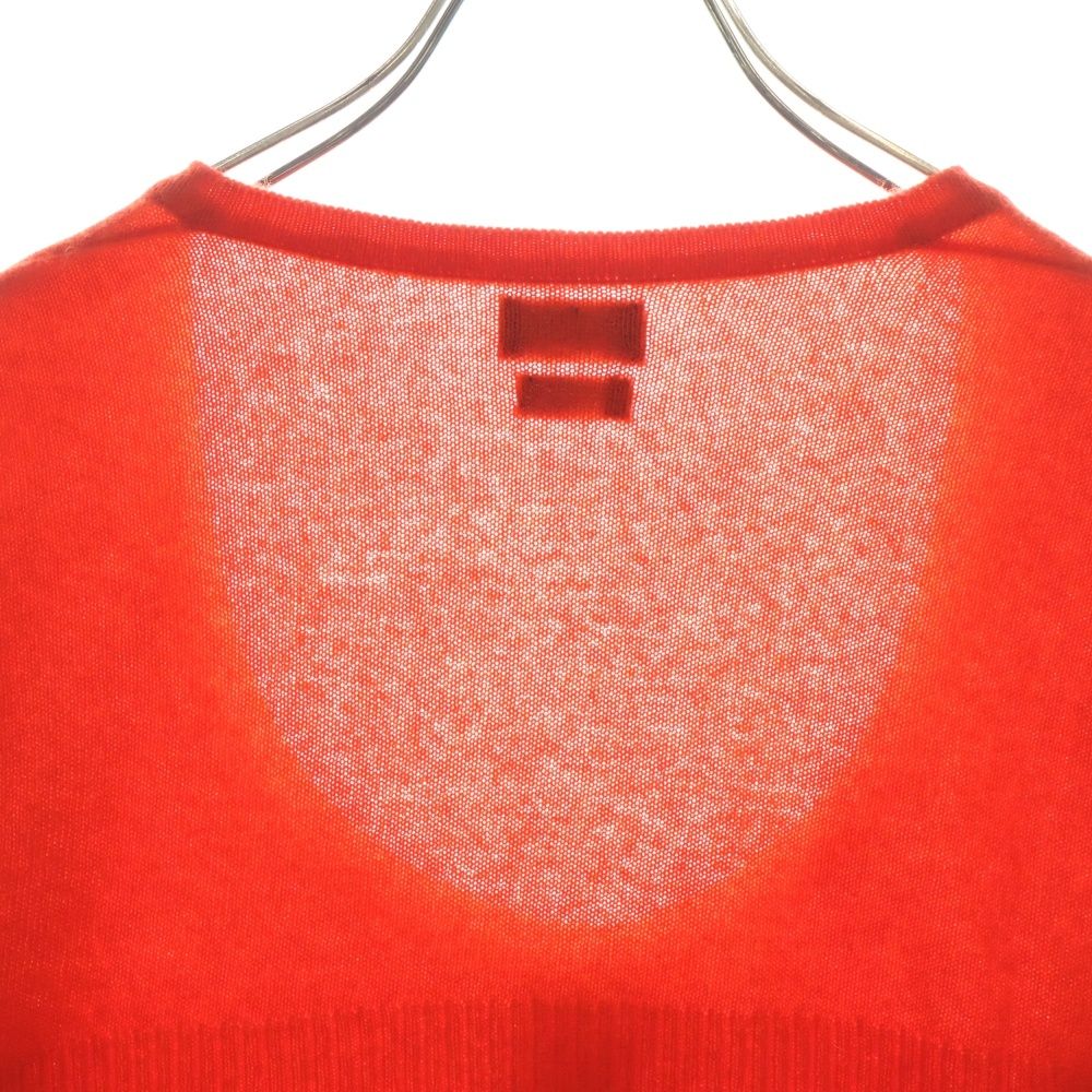 CHANEL シャネル 80S VINTAGE ヴィンテージ ハーフボタン オープンネック カシミヤニットカセーター スコットランド製 レディース レッド CHANEL - CHANEL シャネル 80S VINTAGE ヴィンテージ ハーフ