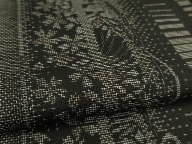 平和屋着物□極上 本場大島紬 9マルキ 古代染色純泥染 入来玄彩 花間道  