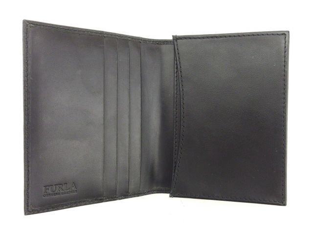 フルラ FURLA カードケース 名刺入れ ロゴ レザー 黒 ブラック ⁄GV