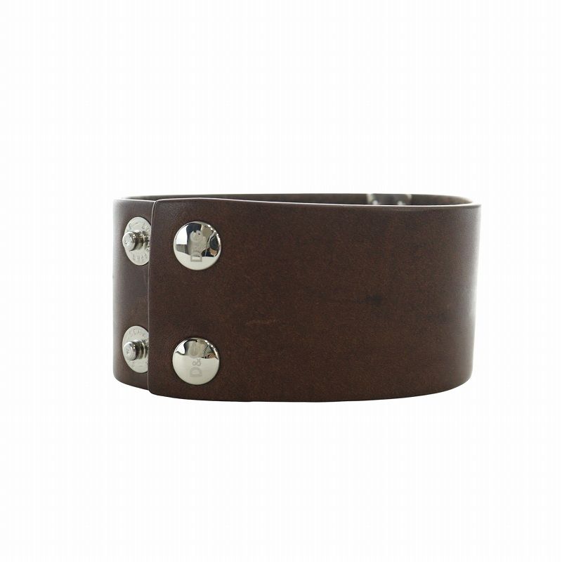 dolce&gabbana レザー ロゴ ベルト ブレスレット バングル D&G