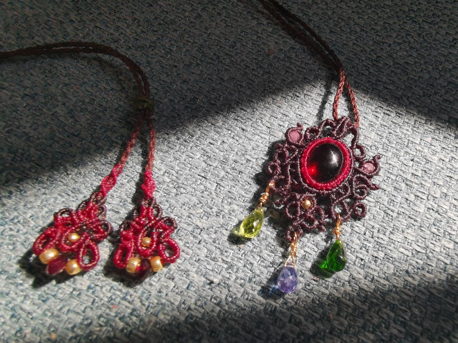 魔女のブローチ(マクラメネックレス) アウトレット アベンチュリン