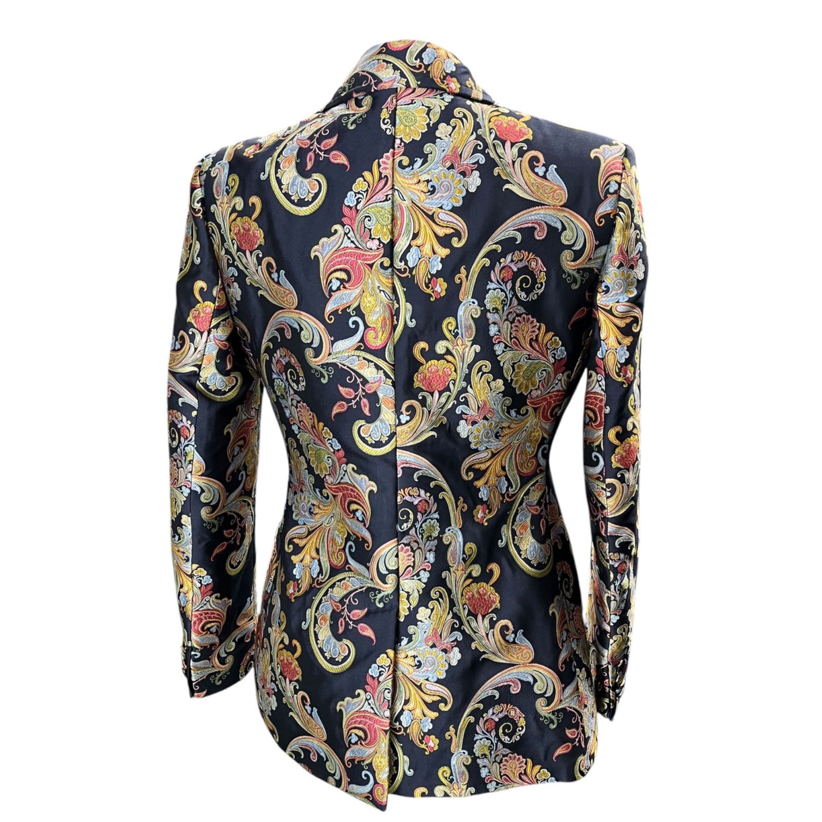 美品 エトロ ETRO 豪華総刺繍ペイズリー柄 テーラド ジャケット 42、L