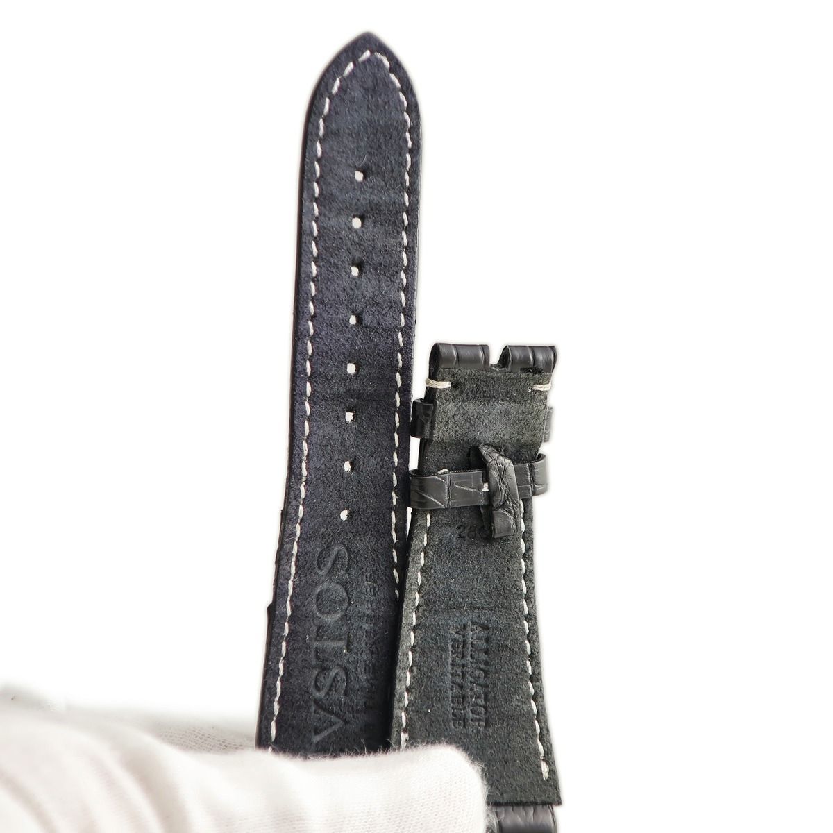 パテックフィリップ ブラック シャイニークロコ ベルト 中古 パテックフィリップ PATEK PHILIPPE 腕時計パーツ クロコダイル