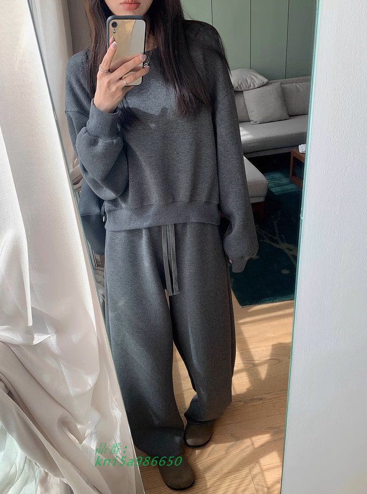 スウェットセットアップ パンツ トレーナー パンツ ロング丈 部屋着 カジュアル 秋冬 シンプル kni5a986650