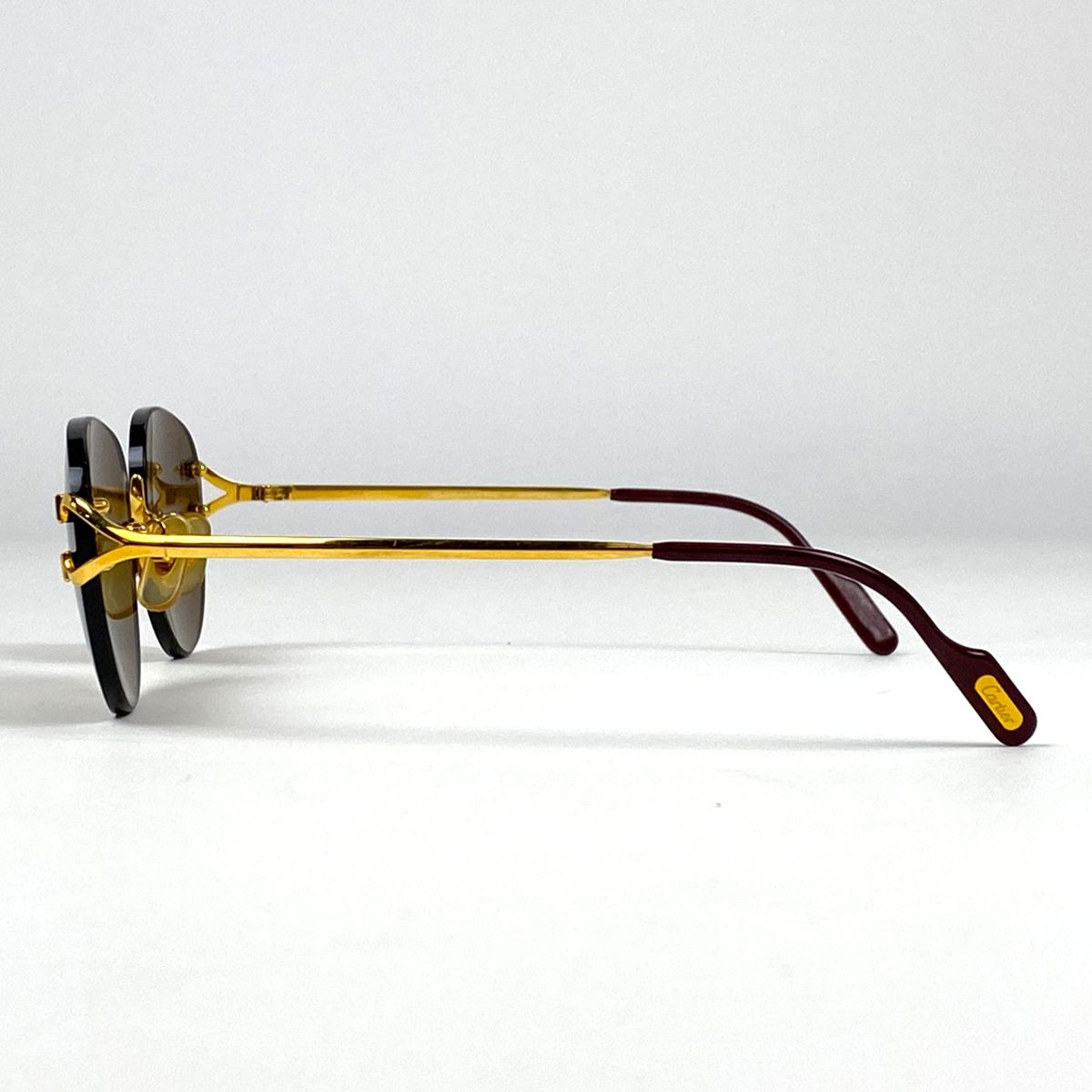 カルティエ CARTIER ロゴ サングラス アイウェア リムレス サングラス GP ゴールド レディース