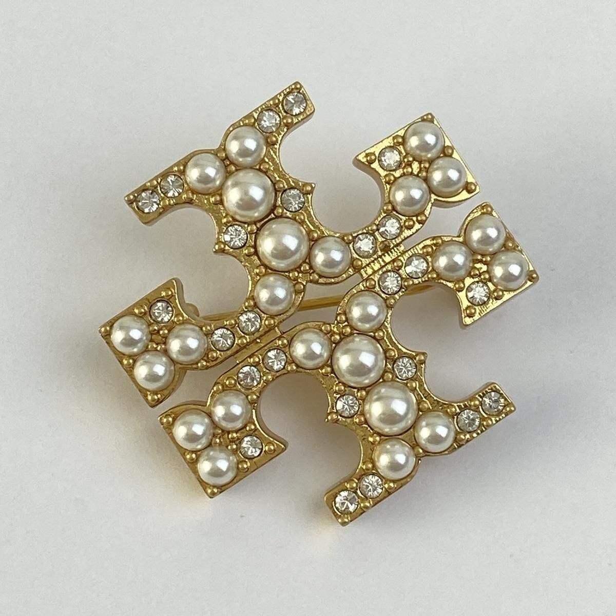 TORY BURCH(トリーバーチ) ブローチ美品 キラパールブローチ