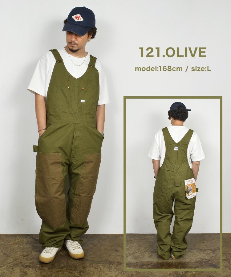 Lee OUTDOORS 軍幕素材 オーバーオール ダブルニー サイズM