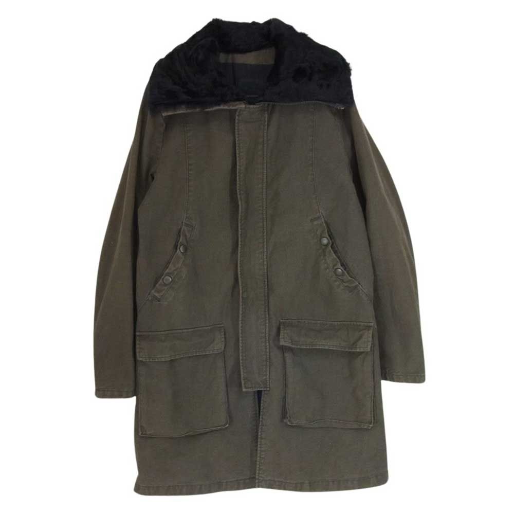 リップヴァンウィンクル RIPVANWINKLE R0-1901 ファー ジップアップ コート カーキ系 3【中古】