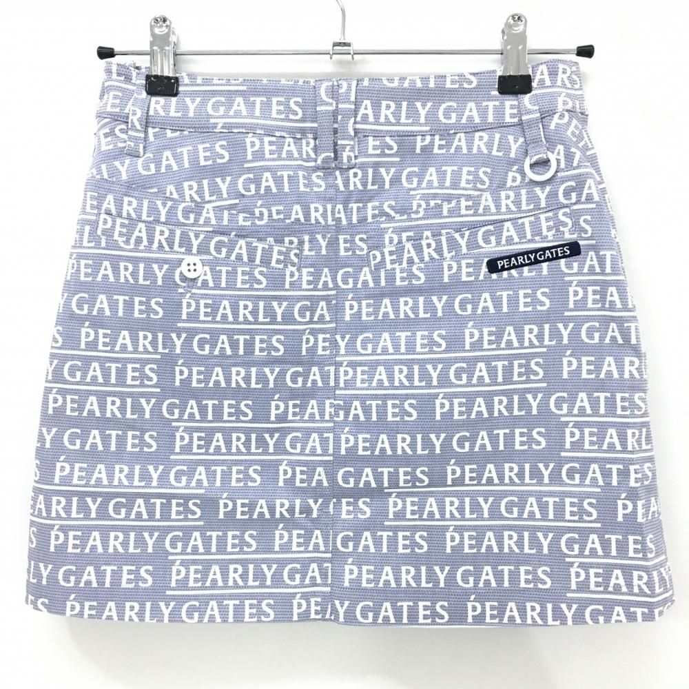 販売 【新品】パーリーゲイツ スカート ブルーグレー×白 ロゴ総柄