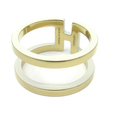 エルメス HERMES H アン ロン スカーフリング ホワイト ゴールド 超