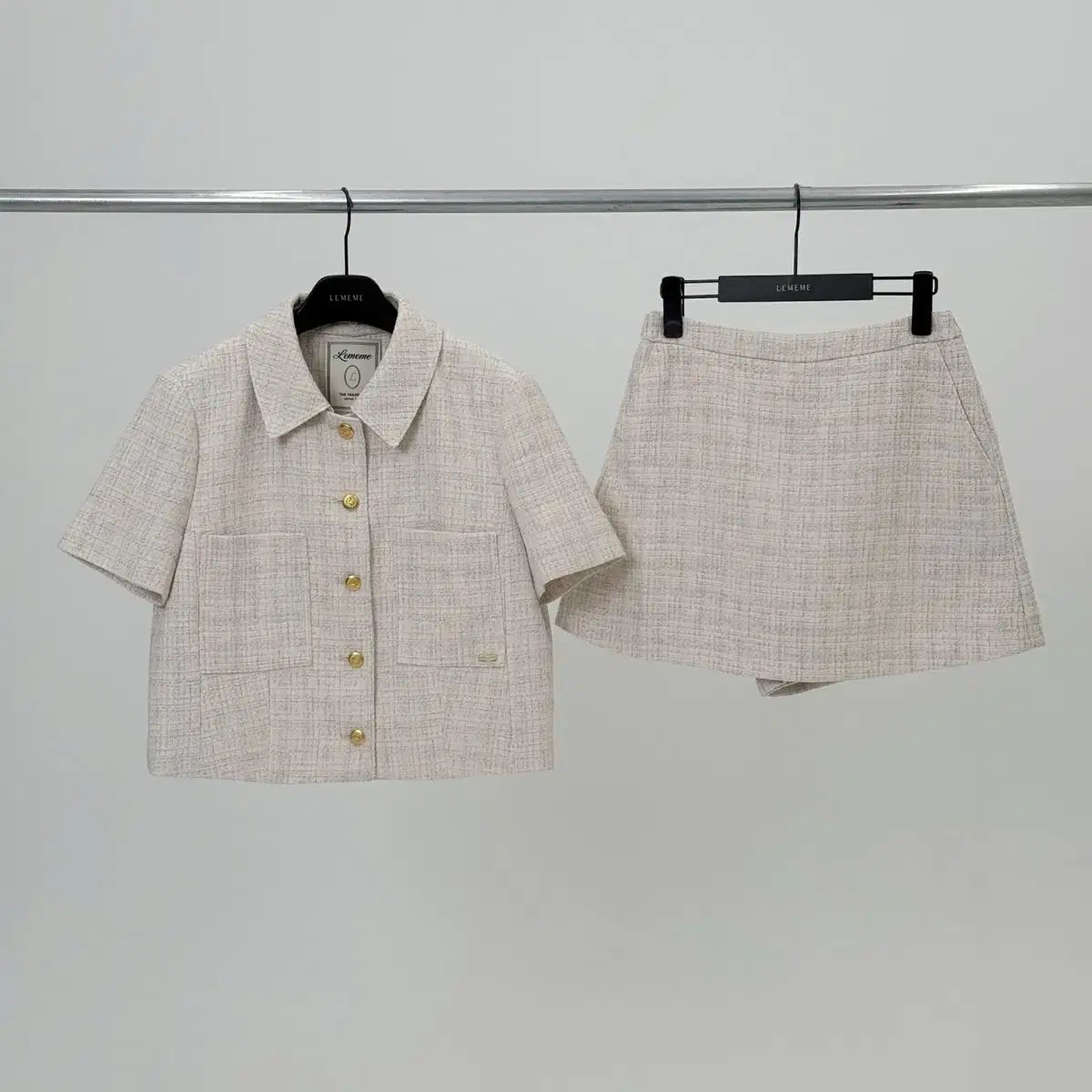 LEMEME ルメメ アンジュ ツイード セットアップ 半袖 ジャケット - スカート