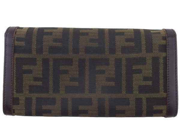 フェンディ FENDI 長財布 ズッカ ブラック ベージュ ブラウン