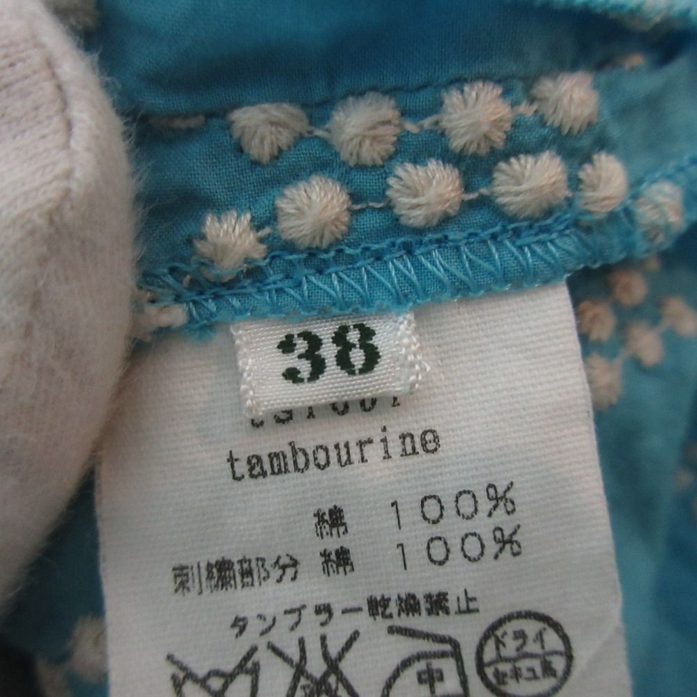 mina perhonen - 良品 mina perhonen ミナペルホネン tambourine ショートスリーブ クロップド カットソー サイズ38 ブルー レディース 古着 中古 USED 良品 mina perhonen ミナペルホネン tambourine ショート
