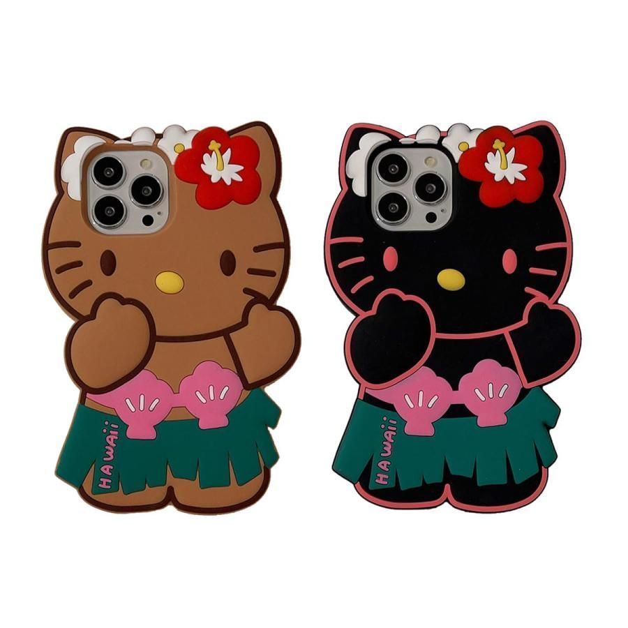 キティちゃん スマホケース キティ ハワイ風 日焼けキティ 立体
