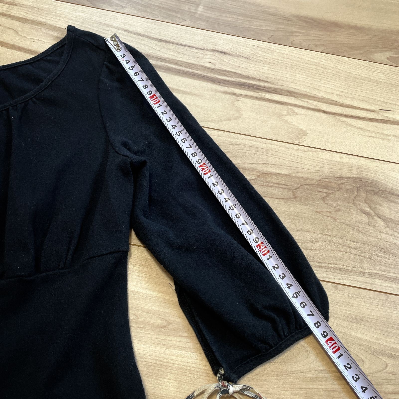 BURBERRY BLUELABEL ノースリーブ ノバチェック 黒 リボン BURBERRY BLUE LABEL ノバチェック チュニック ホース刺繍 ワン