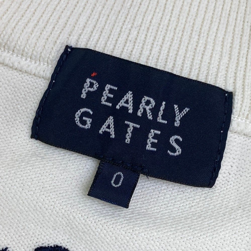 サイズ：0 PEARLY GATES パーリーゲイツ  ニット 長袖 ジップジャケット  ホワイト系 [240101452830] ゴルフウェア レディース ストスト サイズ：0 PEARLY GATES パーリーゲイツ ニット 長袖 ジップ