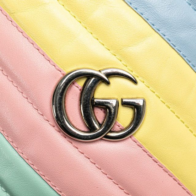 中古 ABランク グッチ GGマーモント ミニ バケットバッグ 斜め掛け  