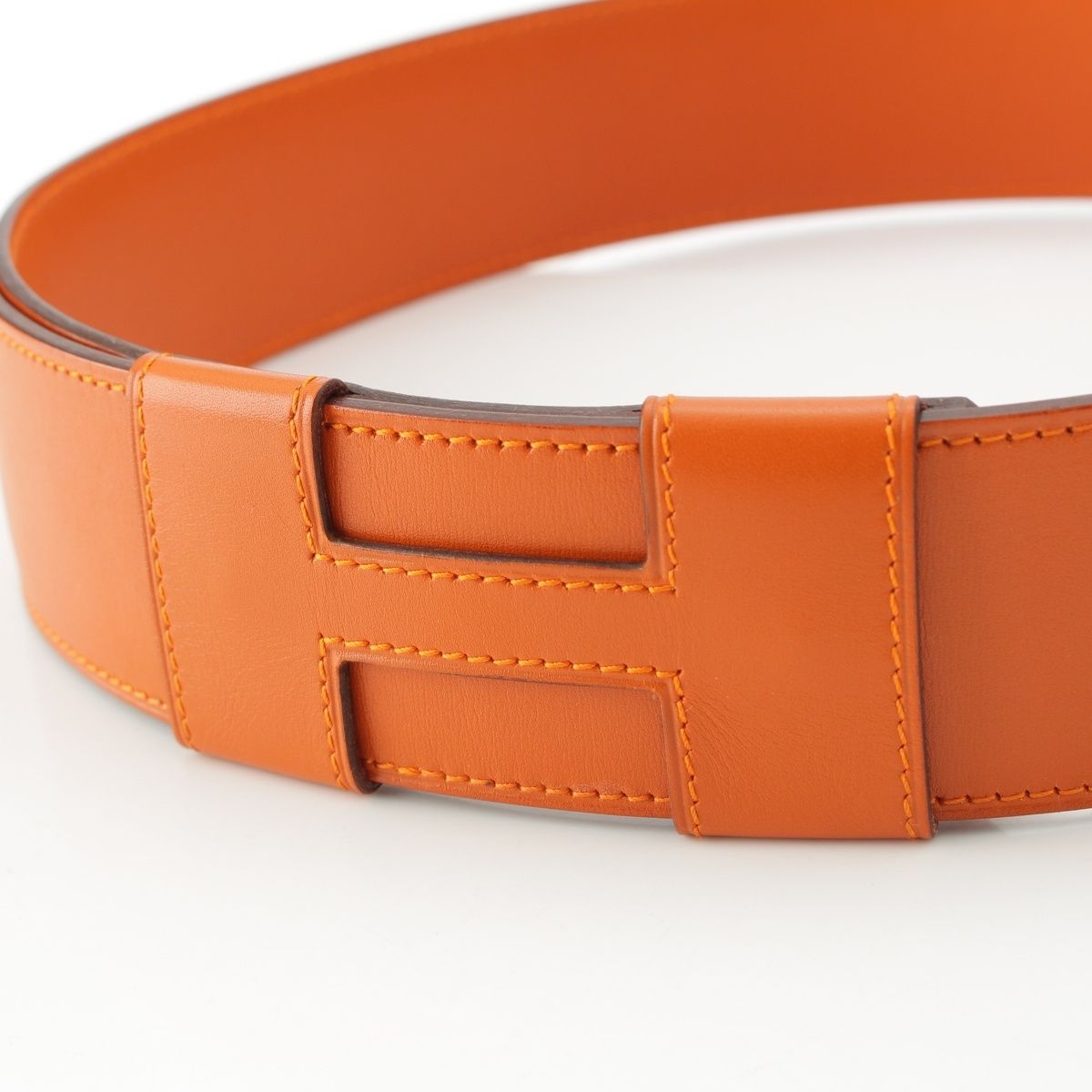 【1円～】エルメス HERMES ライトブラウン メンズベルト エトリヴィエール 90 □D刻印  エルメス メンズレザーベルト、ライトブラウン HERMES ブラウンレザー