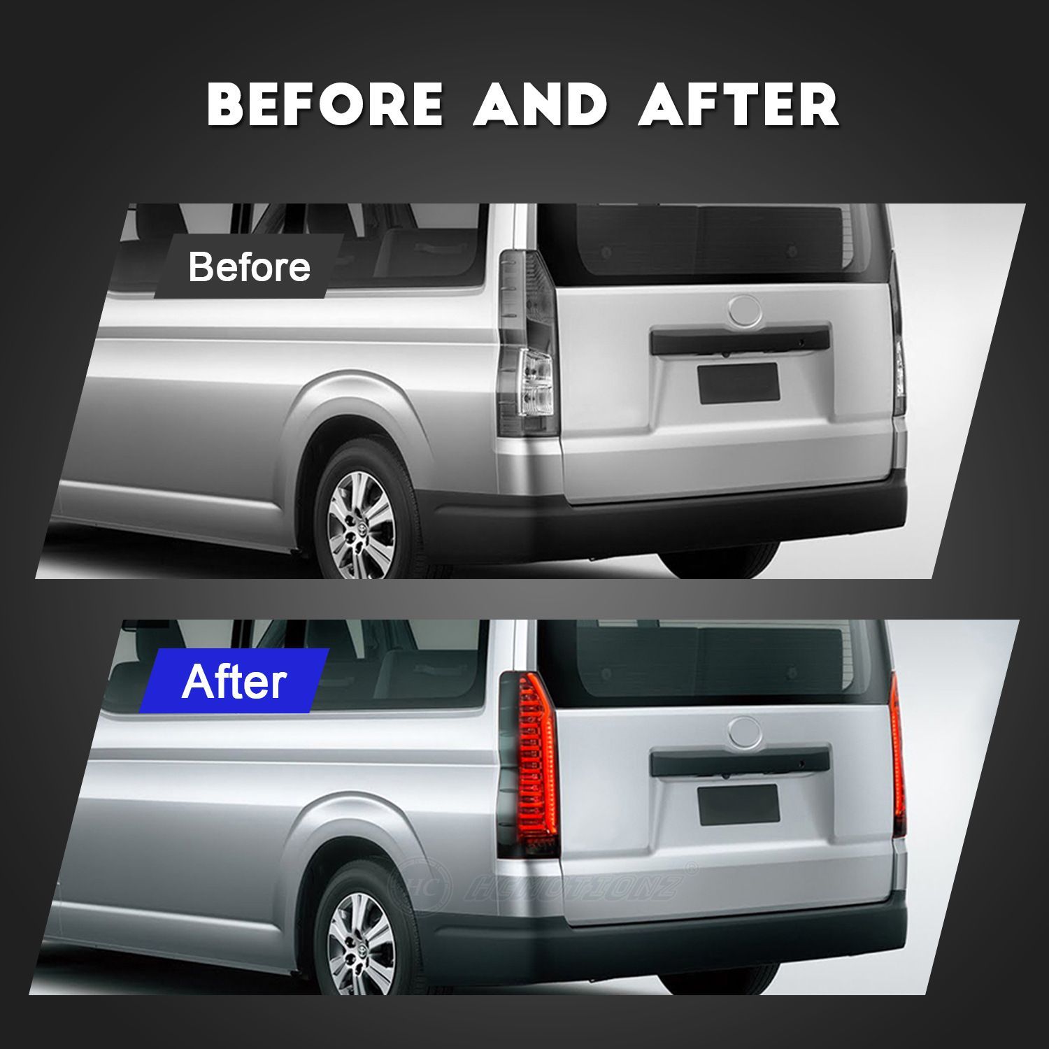 トヨタ ハイエース 19-22年モデル 用 LED流れるウインカー尾灯ユニット改造