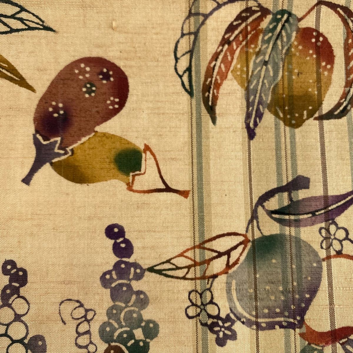 名古屋帯 秀品 紬地 生り物 縞 薄茶色 正絹