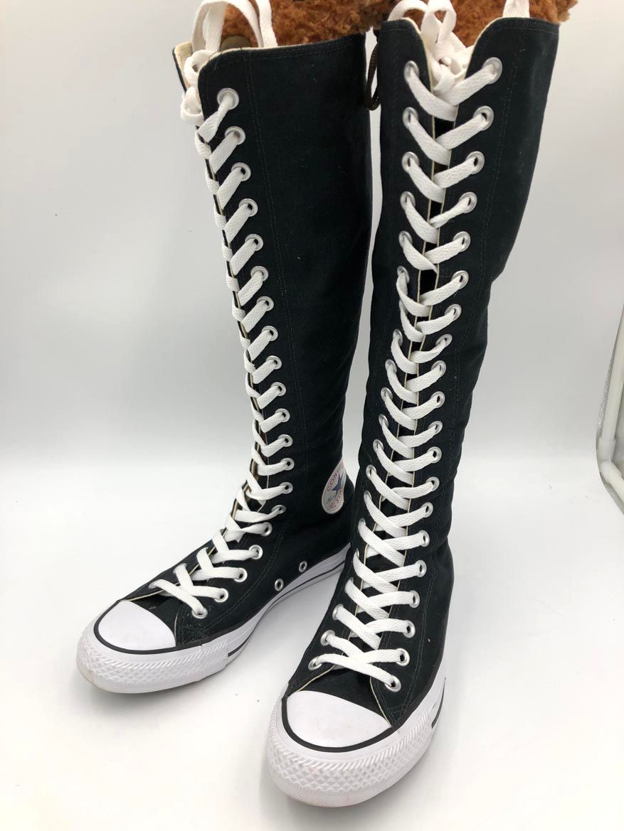CONVERSE コンバース オールスター キャンバス レースアップ ブーツ size24.0|黒 ◎レディース