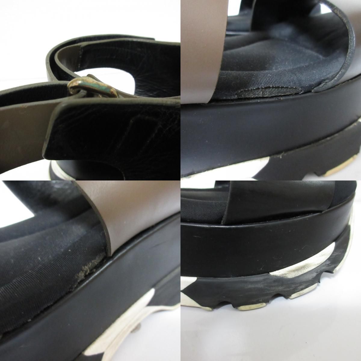 MARNI マルニ カラーブロック サンダル 厚底 プラットフォーム スポサン SAMSW15G08 サイズ37 約24cm ブラウン×ブラック レディース 古着 KIN-KAAI_COM