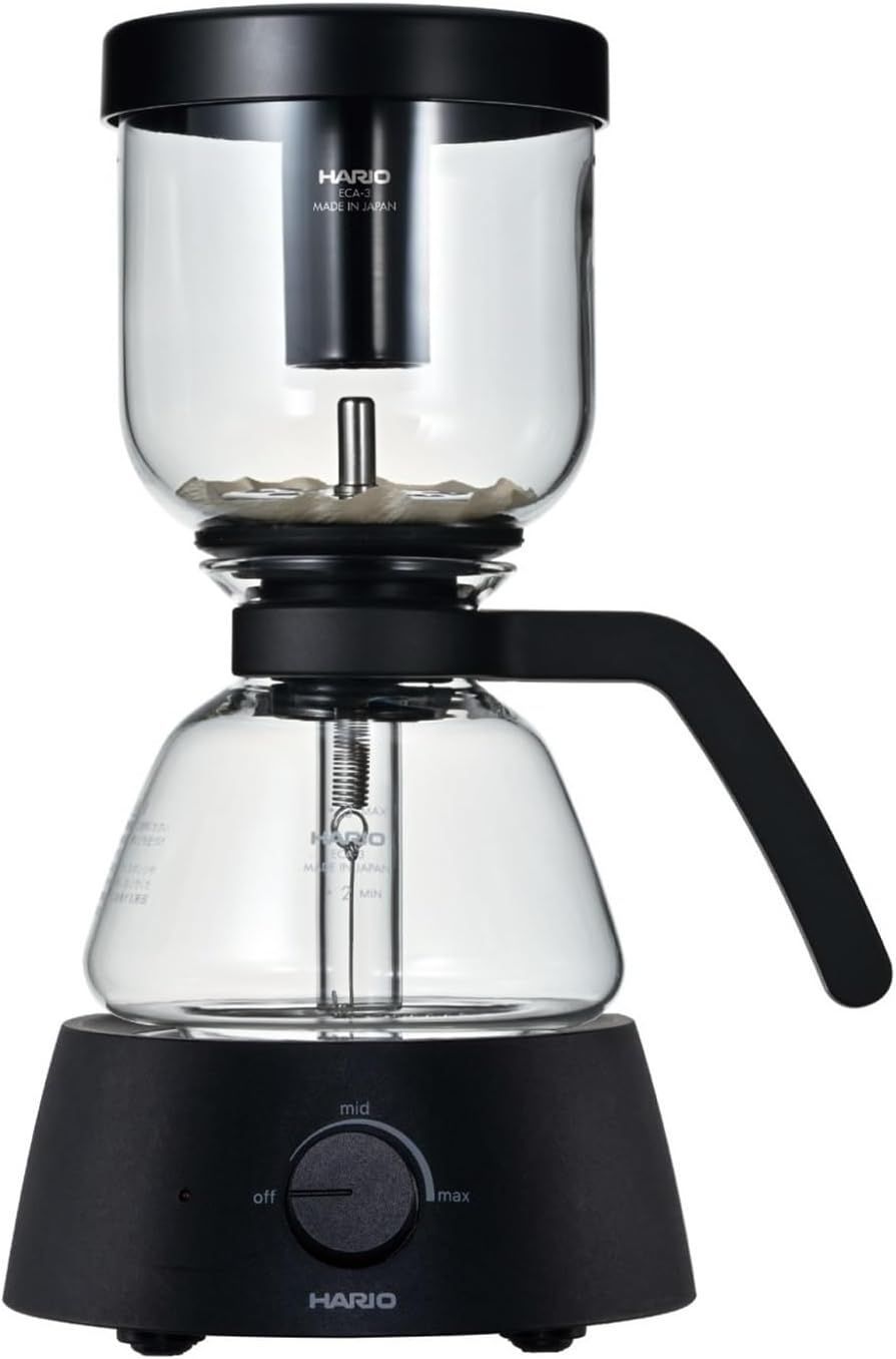 HARIO ハリオ Electric Coffee Syphon 3杯用 実用容量360mL ブラック 電気式 サイフォン コンパクト HARIO Glass ECA-3-B